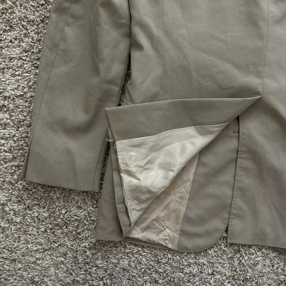 Vintage Polo University Club Ralph Lauren Blazer Suit Jacket Size 36 Beige Tan